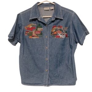 Cabin Creek Embroidered Festive Jean Button Down